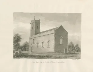 Warslow Church: sepia drawing