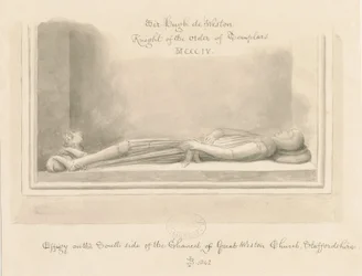 Weston-under-Lizard Church - Effigy of Sir Hugh de Weston, 1842