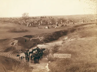 The great hostile Indian camp on River Brule near Pine Ridge