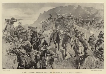 A Hot Chase, British Cavalry driving back a Boer Outpost