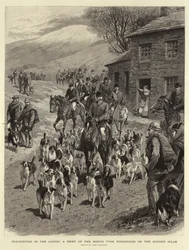 Foxhunting in the North, a Meet of the North Tyne Foxhounds on the Border Hills