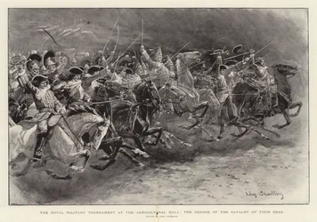 The Royal Military Tournament at the Agricultural Hall, the Charge of the Cavalry of Four Eras