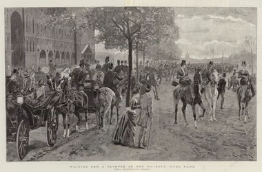 Waiting for a Glimpse of Her Majesty, Hyde Park