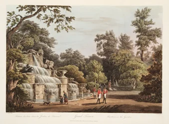 Grand Trianon, Fountain in the Garden, illustration from Versailles, Paris and Saint Denis