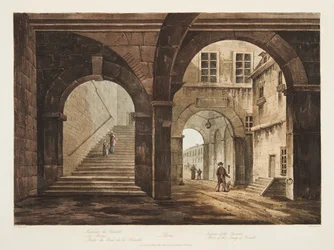 Interior of the Chatelet, Part of the Quay of Feraille, illustration from Versailles, Paris and Saint Denis
