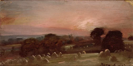 A Hayfield near East Bergholt at Sunset