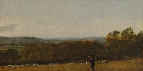 A Shepherd in a Landscape Looking Across Dedham Vale Towards Langham