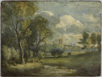 Recto: River Meadow, Sketch; Verso: Willows, Sketch