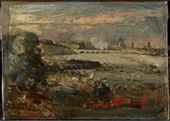 Sketch for “The Opening of Waterloo Bridge Seen from Whitehall Stairs, June 18th 1817”
