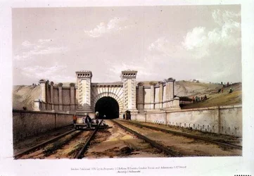 Primrose Hill Tunnel, engraved by the artist
