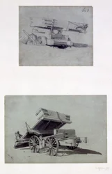 Two examples of contractors tipping wagons, 1830s
