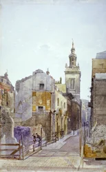 College Hill and the Church of St Michael Paternoster Royal, City of London