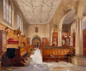Interior of the chapel in Charterhouse, London, 1885
