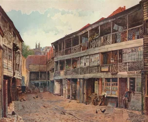 Kings Head Inn and Kings Head Inn Yard, Borough High Street, Southwark, London, 1879