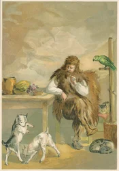 Scene from Robinson Crusoe by Daniel Defoe