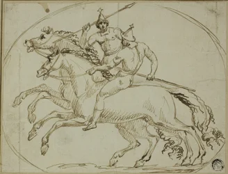 Two Mounted Warriors
