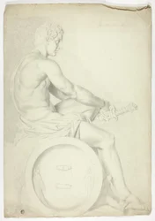 After Antique Sculpture of Seated Figure with Sword