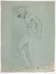 Antique Statue of Standing Faun with Cymbals