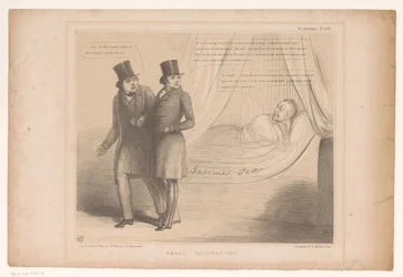 Caricature with Peel in a Comfortable Bed Small Insinuations (title on object) HB Sketches (series title on object)