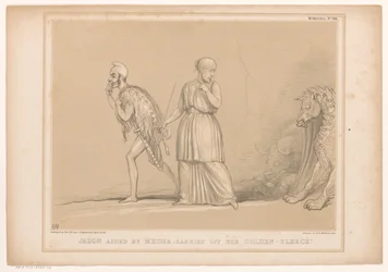 Caricature of Richard Cobden as Jason (Jason, Aided by Medea, Carries Off the Golden-Fleece) (HB Sketches)