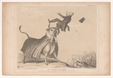 Caricature with the Bishop of Exeter Taken by a Bull