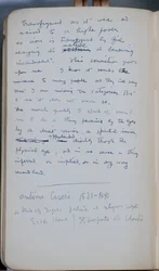 Sketch book containing 60 sketches and illustrations, writings on tempera paint and artists including Botticelli