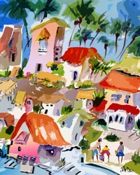 Vibrant Coastal Town
