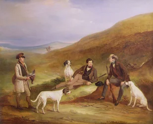 Edward Horner Reynard and his Brother, George, Grouse Shooting with the Keeper, Tully Lamb, at Middlesmoor, Yorkshire