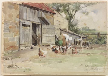 Feeding the Hens, 1909