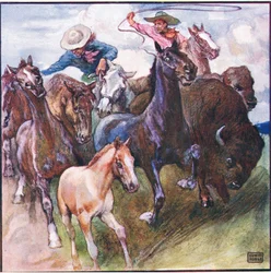Away he went-wild buffalo-wild horse and wild huntsman