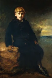 Portrait of Cecil Webb, Seated Full Length, Wearing a Black Coat with a Fur Collar