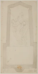 A Departed Spirit Uplifted by Two Angels