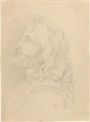 Bust of a Bearded Man Looking Up