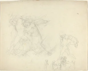 Sheet of Studies, including a Man Battling a Centaur