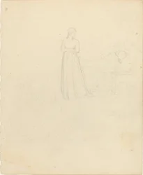 Standing Female Figure Looking at Reclining and Seated Figures