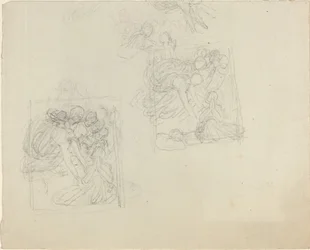Studies for a Monument with Angels Reaching Down to a Praying Figure (recto and verso)