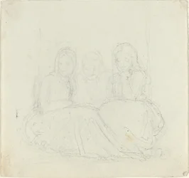 Three Seated Female Figures