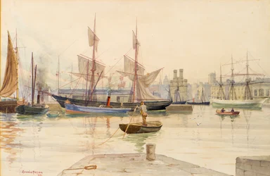 Dundee Docks with Whaling Vessels