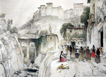 Part of the Alhambra from the Alameda del Darro, from 