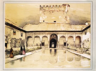 The Alhambra of Granada, Colour Lithograph by John Frederick Lewis