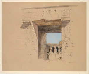 The Temple of Edfu: The Door of the Pylon, 1850