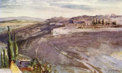 Jerusalem from the Mount of Olives where Christ wept over the City