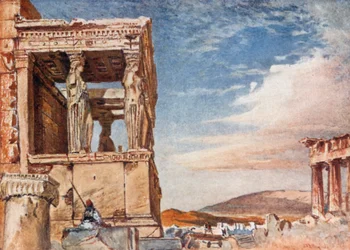 The Caryatid Portico of the Erechtheum from the West