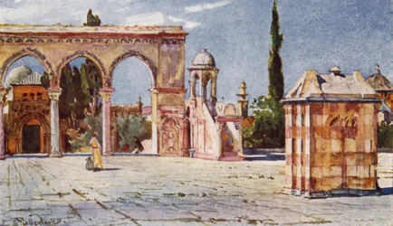 The Summer Pulpit, from the South Porch of the Mosque of Omar (Dome of the Rock)