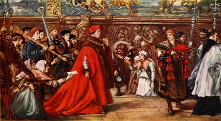 Cardinal Wolsey on his way to Westminster Hall, illustration from 