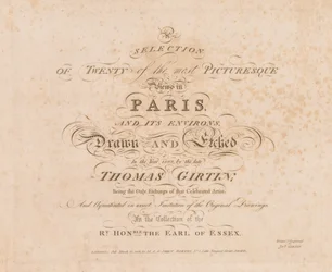 A Selection of Twenty of the Most Picturesque Views in Paris, And its Environs: Title Page