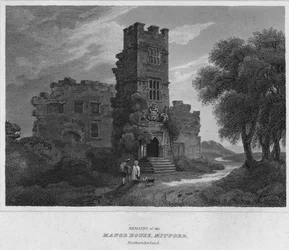 Remains of the North House, Mitford, Northumberland, 1814