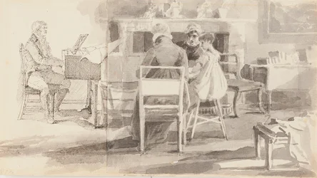 Man at the Piano with Three Others Seated