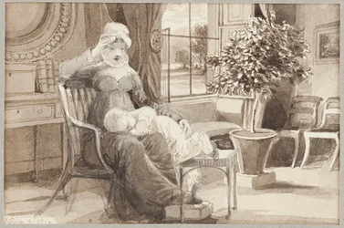 Mrs H with baby John William, 1814