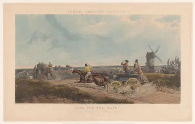 Two Loaded Carriages on a Country Road